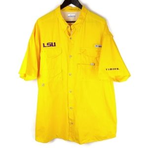 LSU Tigers Columbia PFG Official NCAA Fishing Embroidered Shirt